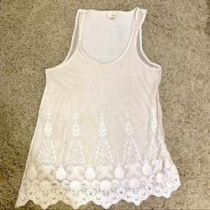 Day Trip Cream Lace Tank
